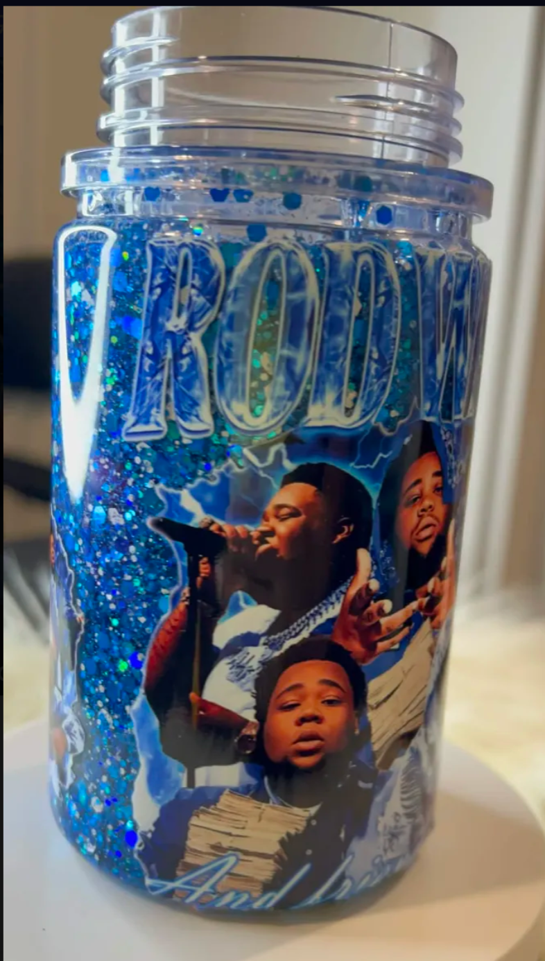 Custom 12 oz Acrylic Snow Globe Tumbler
