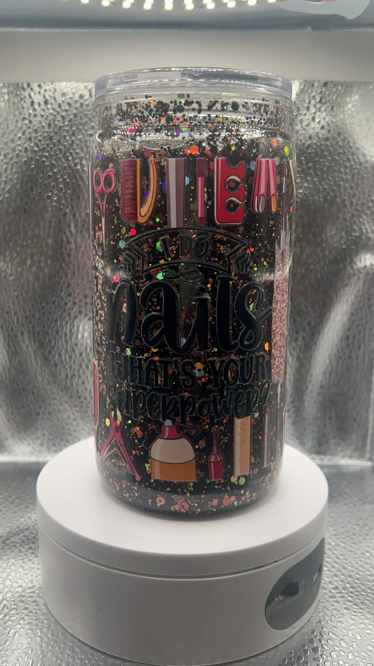 Custom 16 oz Acrylic Snow Globe Tumbler